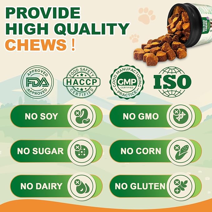 200 Chew No Poo Chews for Dogs-Coprophagia Stool Eating Deterrent-Stop Eating Poop for Canine- Dogs Poop Eat Deterrent Supplement with Probiotics&Digestive Enzymes Breath Aid Support-Chicken