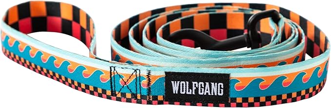 Wolfgang Heavy Duty Dog Leash, Pull-Tested for Walking & Training, BuenaOnda Print, Large