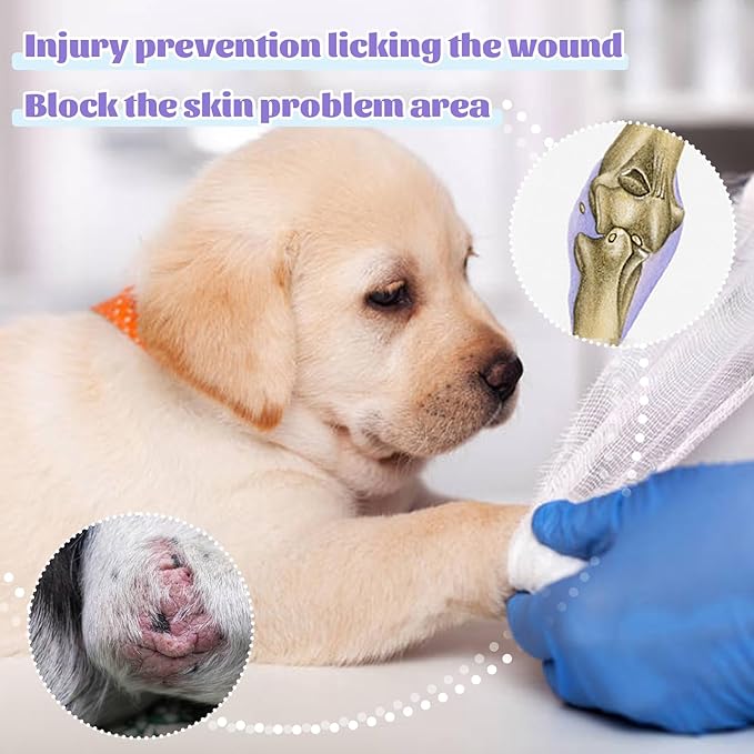 ROZKITCH Dog Leg Sleeve to Stop Licking Left Right Legs, Protector Keep Bandages in Place for Sutures, Comfortable Protection for Elbow Area for Sprain ACL CCL Stripe 2XS