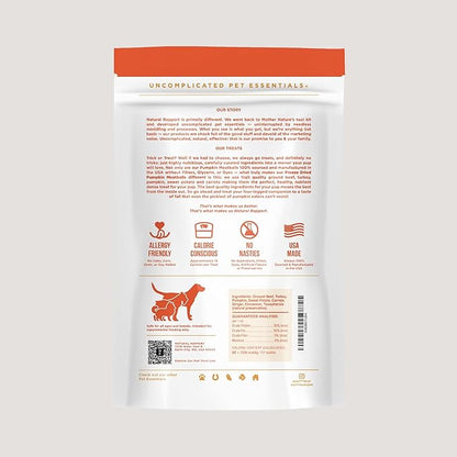 Natural Rapport Dog Treats - The Only Snacks Dogs Need - All Natural Dog Treats, No Additives, for Large & Small Dogs (Pumpkin Meatball, 4 oz.)