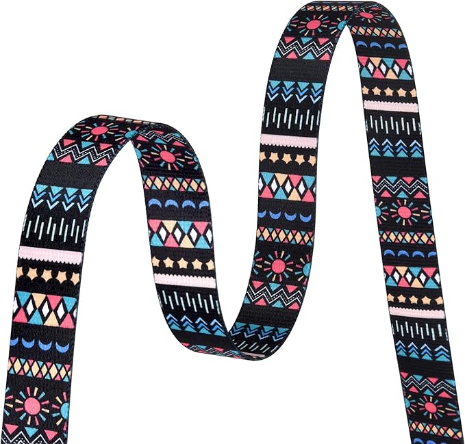 Mihqy Dog Collar with Bohemia Floral Tribal Geometric Patterns - Soft Ethnic Style Collar Adjustable for Small Medium Large Dogs(Black Bohemia,M)