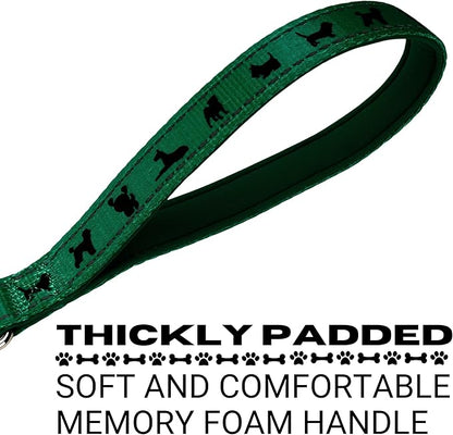 EcoBark Dog Leash - Soft & Reflective Comfort Leash with Padded Handle - Safe, Strong, & Durable for Small, Medium or Large Dogs (Forest Green)