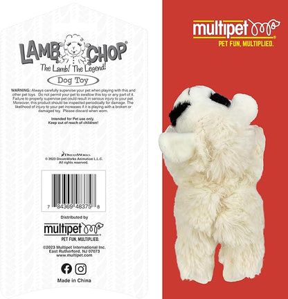 Multipet Lamb Chop Dog Plush Toy - Squeaky Toy for All Dogs - Extra Soft Plush - Stuffed Animal Dog-Toy for Cuddling & Playing - Cute Pet-Toy (6",Cream),(Pack of 3)