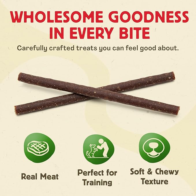Chewmasters Beef Stix – Grass-Fed, Grain-Free, All-Natural High-Protein Dog Chews for Training & Rewards, Healthy Treats for All Breeds, Made in USA, 2lb Bag