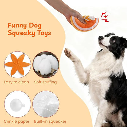 Nocciola Pumpkin Puzzle Dog Toys, Snuffle Interactive Dog Toy for Small Dogs, Puppy Squeaky Toy with Crinkle Papers, Hide and Seek Toy for Boredom