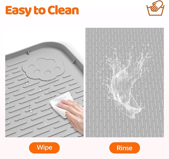 Pee Pads for Dogs, 50" x 35" Extra Large Reusable Silicone Mat, Washable Puppy Training Pads for Potty Training, Non-Slip, Leak-Proof, Indoor Floor Protection (Light Grey)