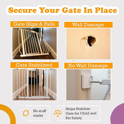 Wall Nanny 2-Pack - Works with 2 Gates - Baby Gate Wall Protector (Made in USA) Protects Walls and Doorways from Pet Gates - for Pressure Mounted Indoor Safety Baby Gates - White