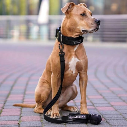 Spark Paws Premium Dog Leash & Poop Bag Set - Heavy-Duty Alloy Hook for Strong Pulling Breeds - Comfortable, Durable & Secure - Lime Wave
