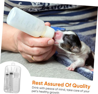 Happyyami 1Set Pet Nursing Kit Complete Feeding with Soft Milk Bottles for Kittens and Puppies User Friendly Design Easy to Safe and Materials