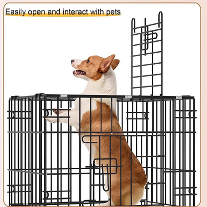 Dog Crate, Foldable Dog Crate, Animal Pen, Dog Crates for Medium Dogs, Indoor Folding Pet Crate with Tray, Large Space, Suitable for Home, Apartment(Pink,61 * 42 * 50cm)