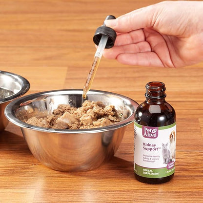 Pet Alive Kidney Support - All Natural Herbal Supplement Promotes Healthy Kidney and Urinary Functioning in Cats and Dogs - 59 mL