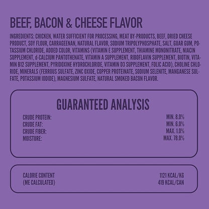 A Strong Heart Wet Dog Food, Beef, Bacon & Cheese Flavor - 13.2 oz Cans (Pack of 12), Made in The USA with Real Beef