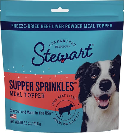 Stewart Supper Sprinkles Dog Food Topper, Beef Liver, 2.5 Ounce Resealable Bag, High Protein