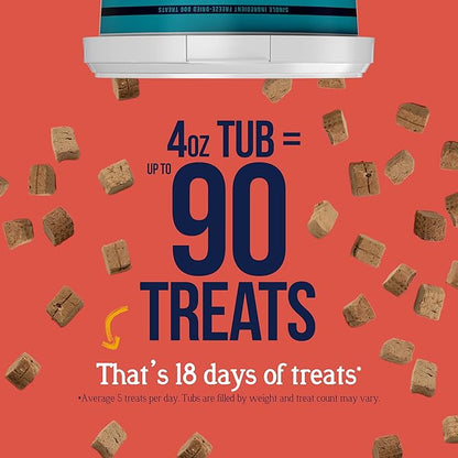 Stewart 100% Beef Liver Dog Treats, 4 oz Tub, ~90 Pieces, Freeze Dried Raw, Single Ingredient, 50% Protein Training Treats or Meal Topper, Grain Free, Gluten Free