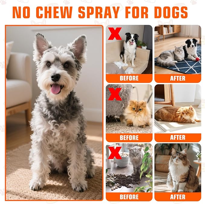 Effectively | Bitter Apple Spray for Dogs, No Chew Spray for Dogs to Stop Chewing, Preventing Puppies from Damaging Furniture, Dog Training & Behavior Aids Spray, Indoor & Outdoor Use (100Ml)