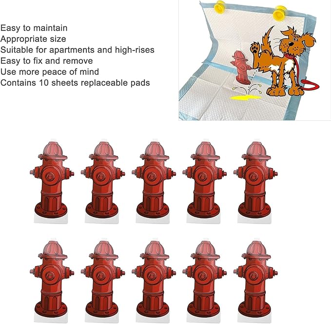 Dog Pee Pad,10Pcs Dog Pee Pad Trainer Paper Fire Hydrant Shaped Pet Diaper Pad Pet Potty for Dog Puppy