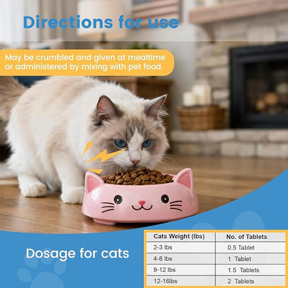 Broad-Spectrum Dewormer for Cats and Kittens,Cat Dewormer for All wormers(Praziquantel, Pyrantel Pamoate) for Hookworms, Tapeworms & Roundworms, 60 Tablets