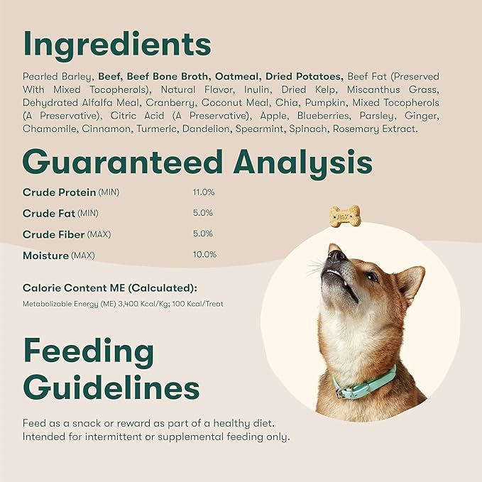 Jinx Oven-Baked Beef Bone Broth Biscuit Dog Treats Bundle - Pack of 2