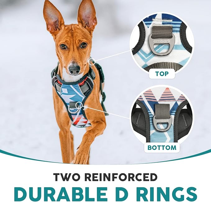 Embark Adventure Small Dog Harness – No-Pull, Reflective Trim, Military-Grade Nylon, Front Clip with Gel-Lined Handle