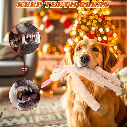 3 Pack No Stuffing Dog Toys Crinkle Squeaky Interactive Plush Dog Toy, not for Aggressive Chewers, to Keep Them Busy,Shape Orange Fox Pink Pig Blue Hippo