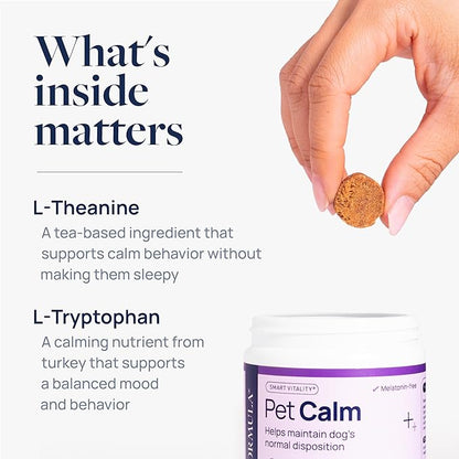 Veterinary Formula Pet Calm 120ct – Vet-Formulated Calming Chews for Dogs with L-Theanine, L-Tryptophan for Behavior Support, Relaxation Treats, Puppy Chews for Stressful Situations, Dog Calming Aid