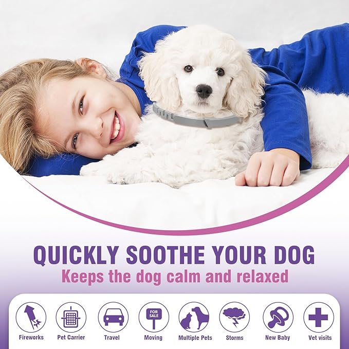 Tcllka Stress Separation Lasts 60 Days Relieve Bad Behavior 25 Inches Size Flexible Adjustable for All Small Medium and Large Dog