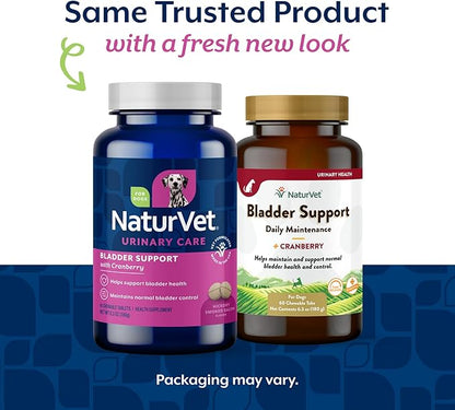 NaturVet – Bladder Support for Dogs – Plus Cranberry | Supports Healthy Bladder Control & Normal Urination | 60 Time Release Chewable Tablets