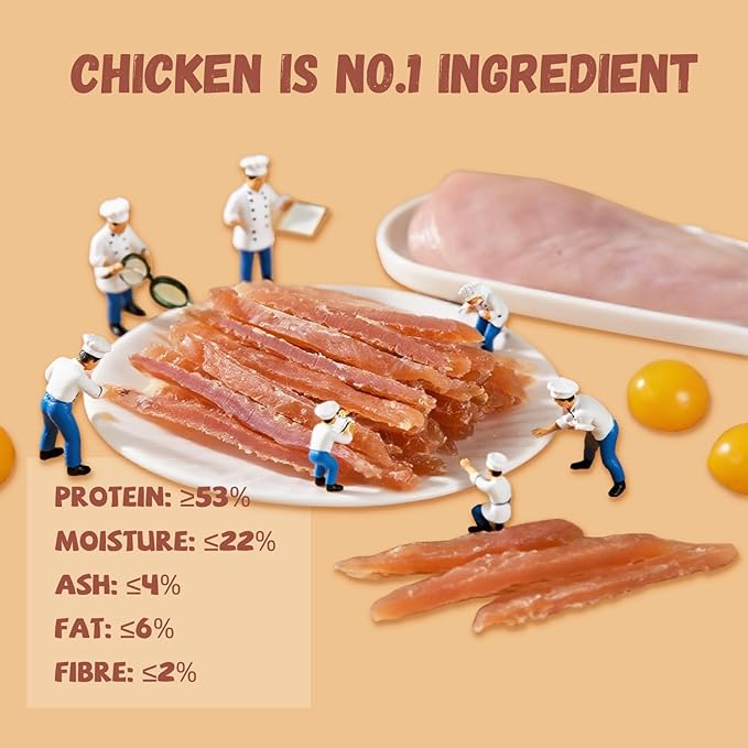 Pawmate Chicken Jerky Strips Dog Treats, Natural Dehydrated Chicken Snacks w/Taurine, Soft & Chewy Training Treats for Small Medium Large Dogs, Rawhide-Free, Grain-Free, 10.6 oz