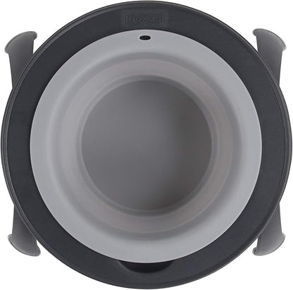 Dexas Pets Single Elevated Pet Feeder/Pet Bowl, Large/ 4 Cup Capacity, Light Gray