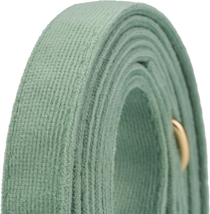 Soft Cotton Dog Leash, 5 Ft Heavy Duty Corduroy Dog Leashes with Gold Metal Hook for Small Medium Large Dogs,Medium,Grass Green
