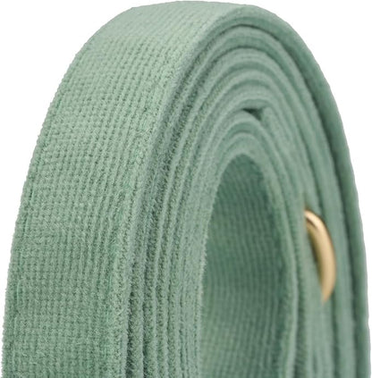 Soft Cotton Dog Leash, 5 Ft Heavy Duty Corduroy Dog Leashes with Gold Metal Hook for Small Medium Large Dogs,Medium,Grass Green