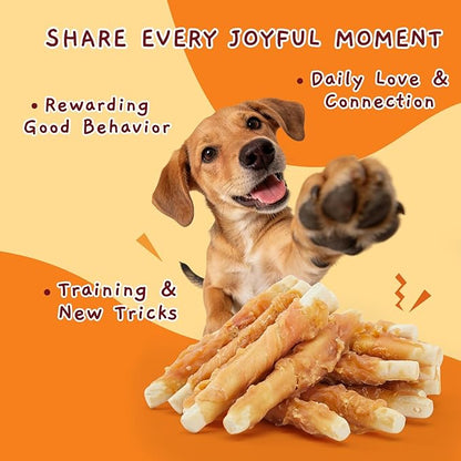 Jungle Calling Chicken Wrapped Biscuit Dog Treats, Grain-Free & Rawhide-Free Dog Chews, Crunchy Training Snacks for Small, Medium & Large Dogs, 21.2 oz