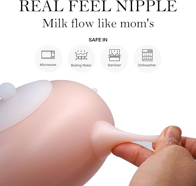 Doggiema Doggiema puppy's feeders Nipple Feeder Puppy Feeding Milk replacer Nursing Station puppy's Bottles Dongdong pet (M Size Bowl Small Dog)