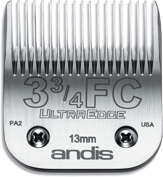Andis 64135 UltraEdge Detachable Blade Size 3-3/4 FC – Carbon Steel Dog Clipper Blade, 1/2" Cut Length, Professional Grooming Performance