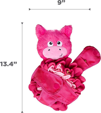 Outward Hound by Nina Ottosson Snuffle Palz Plush Snuffle Mat Dog Treat Puzzle, Non-Slip, Pink, Pig, Large