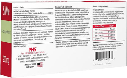 Denestra Same for Dogs – S-Adenosyl-L-Methionine (Same) – Liver, Joint & Cognitive Support for Dogs – Promotes Brain Function & Mobility – Vet-Approved Formula – 200 mg – 60 Tablets