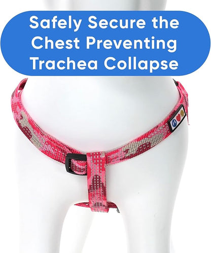Pawtitas Reflective Step-in Dog Harness – Adjustable No-Pull Vest for Puppies to Seniors, Safe & Comfortable, S Camo Pink