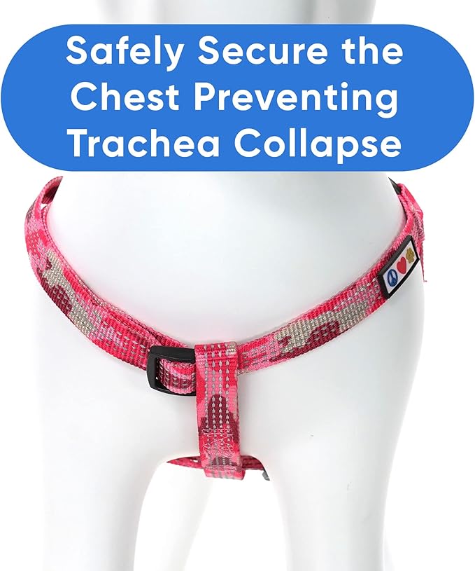 Pawtitas Reflective Step-in Dog Harness – Adjustable No-Pull Vest for Puppies to Seniors, Safe & Comfortable, M Camo Pink