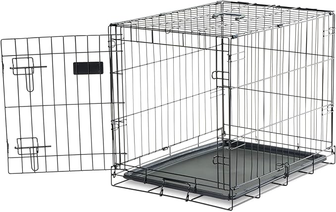 Carlson Pet Products SECURE AND FOLDABLE Single Door Metal Dog Crate, Small, 24.0"L x 18.0"W x 19.0"H