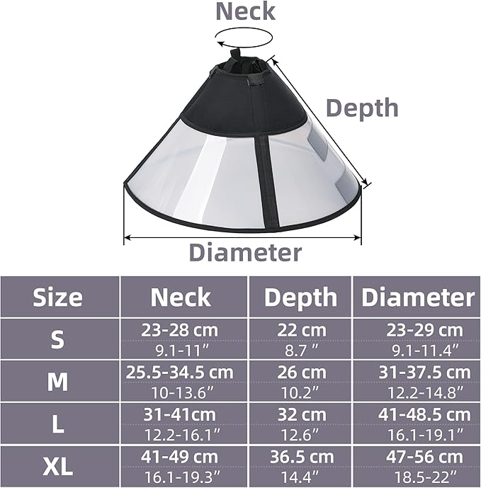 DogLemi Pet Cone Collar, Soft Dog Cone Alternative After Surgery, Adjustable Elizabeth Collar, Comfortable Pet Head Cone to Stop Licking, Suitable for Medium to Large Dogs (XL)
