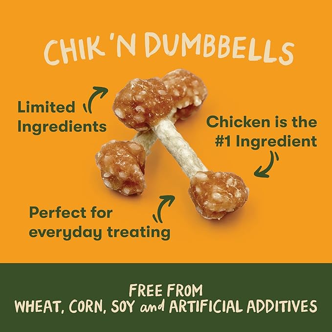 Pet 'n Shape Chik 'n Rice Dumbbells - Natural Dog Treats, Chicken, 1 Pound