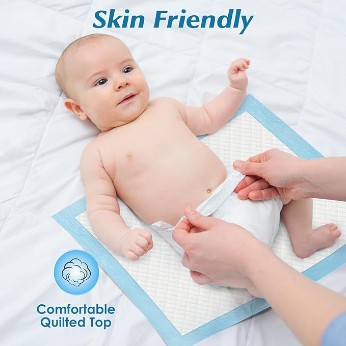 Super Absorbency Disposable Diaper Pads for Baby, Puppy and Adults, Disposable Changing Underpads for Baby, 50 Count, 17” x 13''