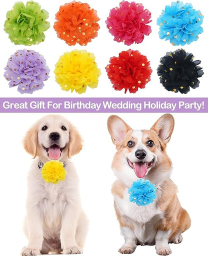 PET SHOW Small Dog Collar Charms Bowties for Cats Rabbits Slide on Puppies Medium Dog Collars Attachment Flower Bows Pet Bowknot Valentines Grooming Costumes Accessories