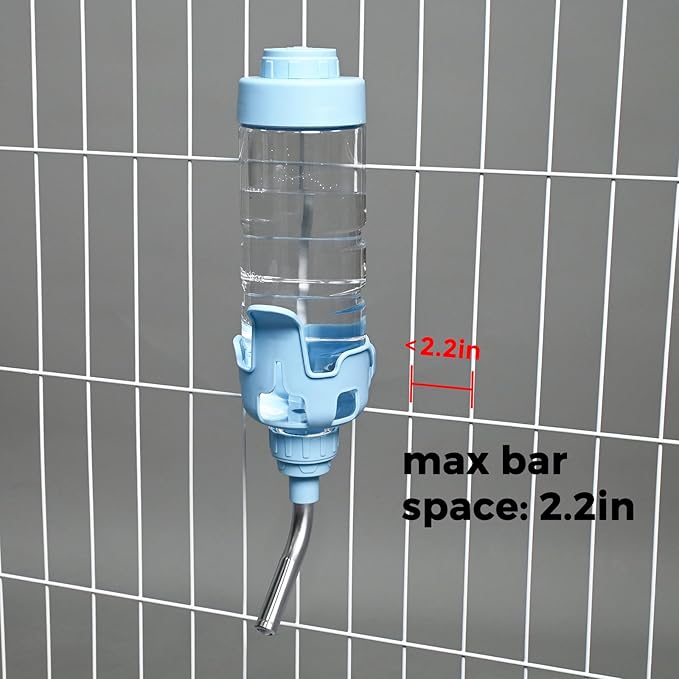 Vannon Dog Water Dispenser for Cage, 20oz Auto Feeding Crate Water Bottle for Dogs, Cats & Rabbits, Pet Nozzle Diameter: 12mm, BPA Free, Blue
