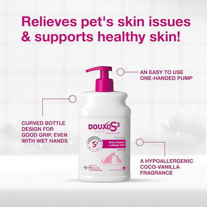 Douxo S3 Calm Shampoo, Contains 0.75% Ophytrium, Soothing, For Itchy, Irritated or Allergic Skin, For Dogs and Cats, 16.9 fl. oz. (500mL)