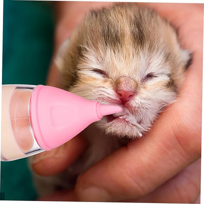 PET Nursing Bottle Set 6-Piece Puppy Milk Feeder Kitten Nursing Bottle with Replaceable Nipples for Newborn Pets Easy to Use Feeding Supplies