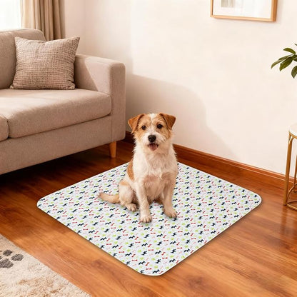 Pet Pee Pad,Pee Pads for Dogs with Pheromones,Washable Reusable Puppy Training Pads with 4-Layer Leak Protection,Easy to Clean,Odor Control, and Non-Slip Base (White)