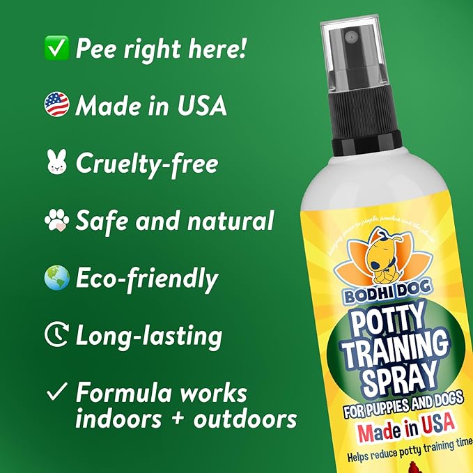 Bodhi Dog Not Here! Spray & Potty Training Spray - Dog Training Corrector for Indoor/Outdoor Use - Stops Urination & Marking - Housebreaking Solution Bundle for Dogs & Puppies (8 Fl Oz)
