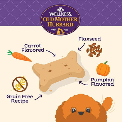Wellness Old Mother Hubbard Classic Grain Free Pick of the Patch Dog Biscuits, Natural Training Treats, Pumpkin and Carrot Flavor, Mini Size. 16 oz Bag