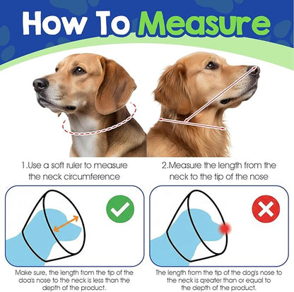 Soft Cone Collar for Dogs (Size M), Adjustable Breathable E-Collar for Mild Care, Fits Neck 11.8-15in (30-38cm), Post-Surgery Recovery for Small to Medium Dogs